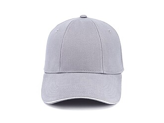 Šestipanelová čepice se sandwich kšiltem, šedá