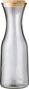 SEYMA Karafa z recyklovaného skla s korkovou zátkou, objem 1 litr - ekologické reklamní předměty