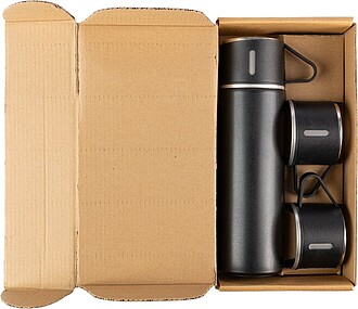SHADY Sada termosky (420 ml) a tří hrnků (150 ml), černá