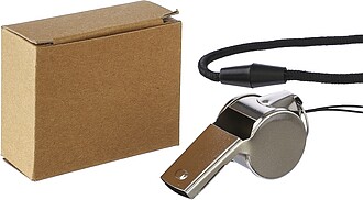 SILBARA Kovová píšťalka, stříbrná