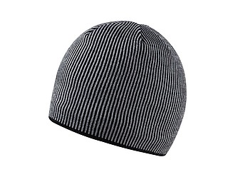 SINGIDA Zimní akrylová čepice s barevnými proužky, šedá - reklamní čepice