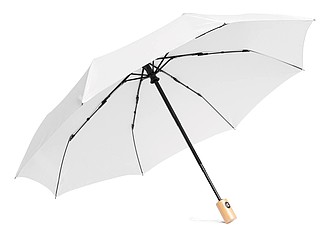 Skládací deštník, automatický, větruodolný, pr. 97cm, bílý - reklamní deštníky