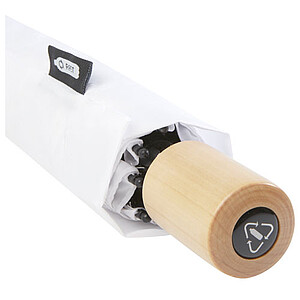 Skládací manuální deštník, pr. 96cm, z RPET, bílý