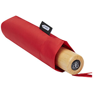 Skládací manuální deštník, pr. 96cm, z RPET, červený