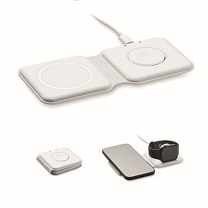 Skládací nabíječka 2v1 15W, bílá - reklamní předměty