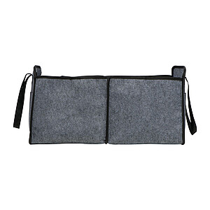 Skládací organizér do auta z recyklované plsti, šedá - reklamní předměty