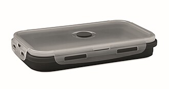 Skládací silikonová obědová krabič, černá