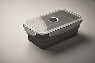 Skládací silikonová obědová krabič, černá