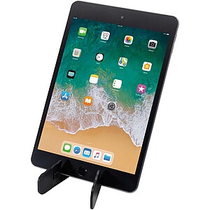 Skládací stojánek na tablet a telefon z recyklovaného plastu, černá
