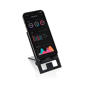 Skládací stojánek na telefon SnapStand z RCS recyklovaného plastu, černá