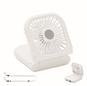 Skládací větráček se šňůrkou na krk a powerbankou 3000mAh - reklamní předměty