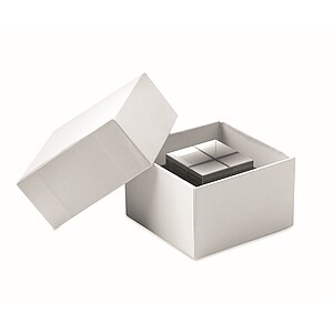 Skleněná cena ve tvaru kostky, transparentní