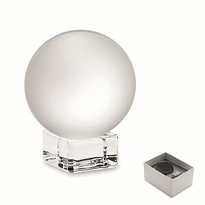 Skleněná cena ve tvaru koule, transparentní - reklamní předměty