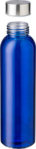 Skleněná láhev na pití 500ml s nerezovým víčkem, modrá