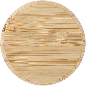 Skleněná láhev na vodu 500 ml se silikonovou rukojetí a bambusovým víčkem, černá