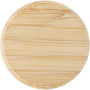 Skleněná láhev na vodu 500 ml se silikonovou rukojetí a bambusovým víčkem, tmavě tyrkysová