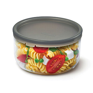 Skleněná miska na jídlo 750ml, stříbrná