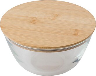 Skleněná salátová mísa, středně hnědá