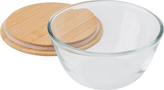 Skleněná salátová mísa, středně hnědá