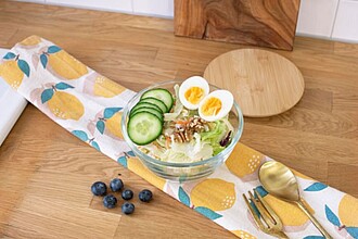 Skleněná salátová mísa, středně hnědá