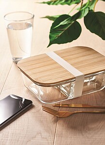 Skleněný lunchbox s bambusovým víčkem, 800ml