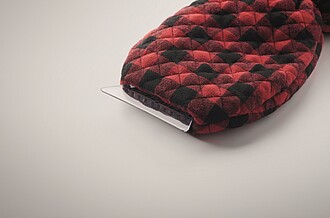 Škrabka na led s rukavicí, červená