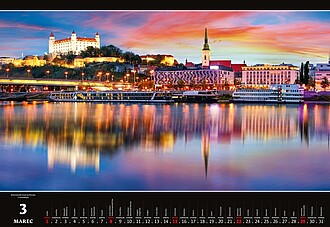 Slovakia Panorama 2026, nástěnný kalendář, prodloužená záda