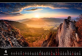 Slovakia Panorama 2026, nástěnný kalendář, prodloužená záda