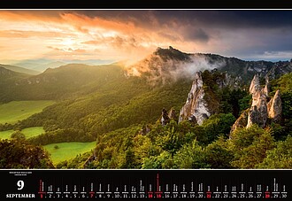 Slovakia Panorama 2026, nástěnný kalendář, prodloužená záda