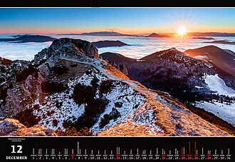 Slovakia Panorama 2026, nástěnný kalendář, prodloužená záda