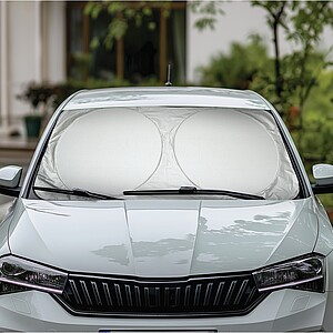Sluneční clona na čelní sklo automobilu, stříbrná
