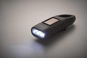 Solární svítilna s dynamem, černá