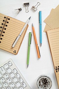 SOTRIOL Ekologické plastová propiska z pšeničné slámy, modrá náplň, béžová