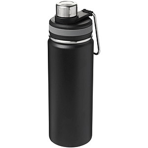 Sportovní lahev s vakuovo-měděnou izolací a úchytem, objem 590 ml, černá - reklamní předměty
