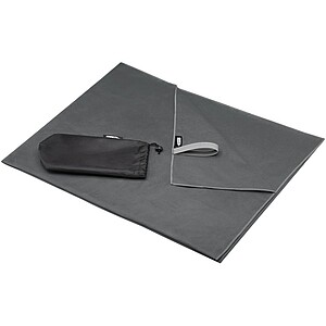 Sportovní ručník z RPET, 100x180cm, šedý