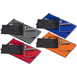 Sportovní ručník z RPET, 30x50cm, červený