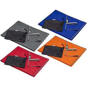 Sportovní ručník z RPET, 50x100cm, šedý