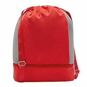Stahovací batoh s pevným dnem, červený