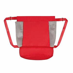 Stahovací batoh s pevným dnem, červený