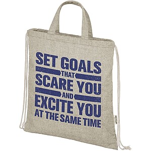 Stahovací batoh s uchy, z recyklované bavlny a polyesteru, přírodní