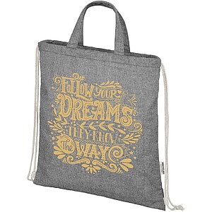 Stahovací batoh s uchy, z recyklované bavlny a polyesteru, šedá