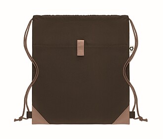 Stahovací batoh z recyklované bavlny, hnědá - batoh s potiskem