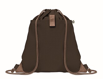 Stahovací batoh z recyklované bavlny, hnědá