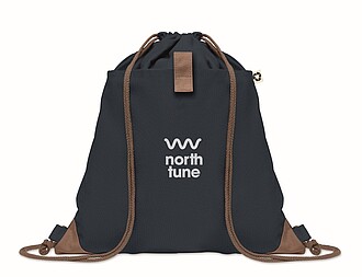 Stahovací batoh z recyklované bavlny, tmavá námořní modrá