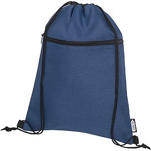 Stahovací batoh z RPET s melírovým efektem, modrý - reklamní předměty
