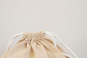 Stahovací bavlněný batoh, béžový