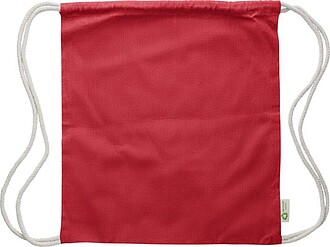 Stahovací bavlněný batoh, červený