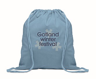 Stahovací bavlněný batoh, petrolejová