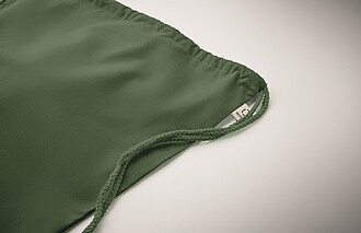 Stahovací bavlněný batoh, tmavá zelená