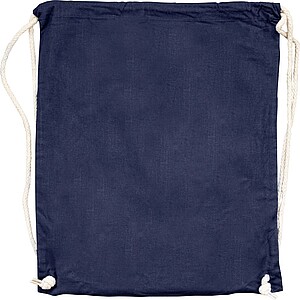 Stahovací bavlněný batoh, tmavě modrý - reklamní předměty